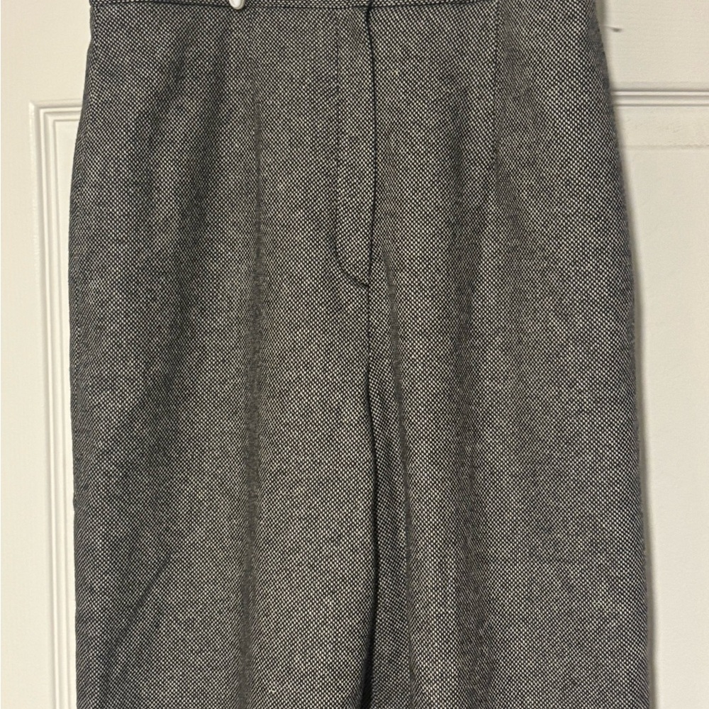The Limited Y2K Black Tweed Wool blend wide leg trousers size 8 polyester lined